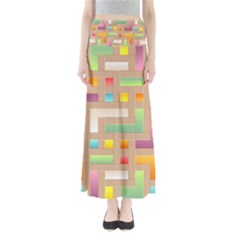 Abstract Background Colorful Full Length Maxi Skirt by Nexatart