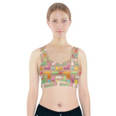 Abstract Background Colorful Sports Bra With Pocket