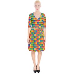 Background Colorful Abstract Wrap Up Cocktail Dress