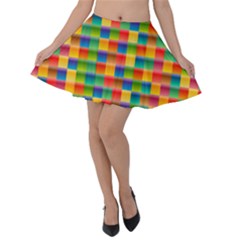 Background Colorful Abstract Velvet Skater Skirt by Nexatart