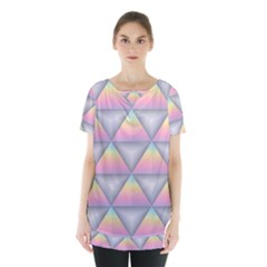 Background Colorful Triangle Skirt Hem Sports Top