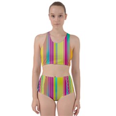 Background Colorful Abstract Racer Back Bikini Set