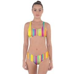 Background Colorful Abstract Criss Cross Bikini Set