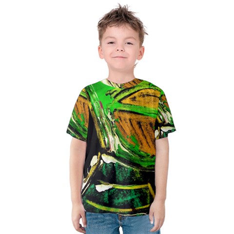 Lillies In The Terracota Vase 5 Kids  Cotton Tee by bestdesignintheworld