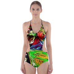 Lillies In The Terracotta Vase 1 Cut-out One Piece Swimsuit by bestdesignintheworld