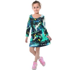 Brain Reflections Kids  Long Sleeve Velvet Dress by bestdesignintheworld
