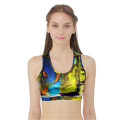 435815926579398 - I Wonder Sports Bra With Border by bestdesignintheworld