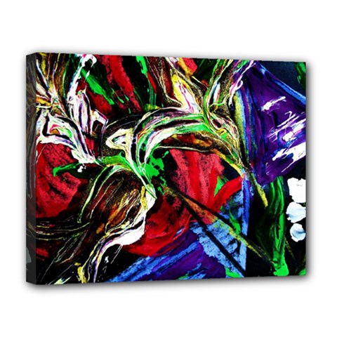 Lillies In The Terracotta Vase 3 Canvas 14  X 11  by bestdesignintheworld