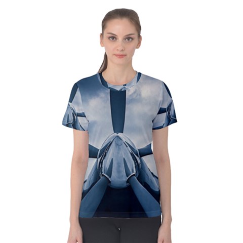 Propeller - Sky Challenger Women s Cotton Tee by FunnyCow