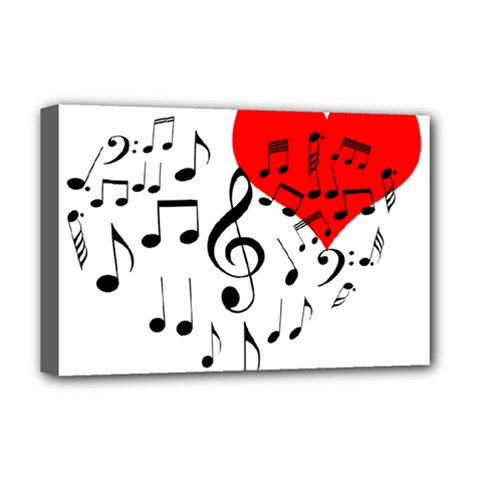 Singing Heart Deluxe Canvas 18  X 12   by FunnyCow