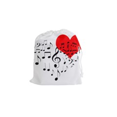 Singing Heart Drawstring Pouches (small)  by FunnyCow