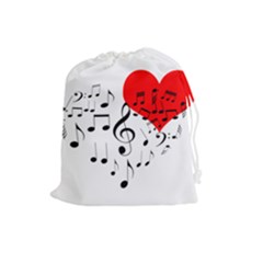 Singing Heart Drawstring Pouches (Large) 