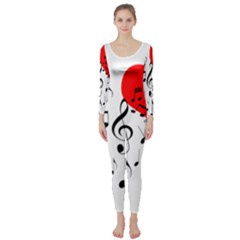 Singing Heart Long Sleeve Catsuit