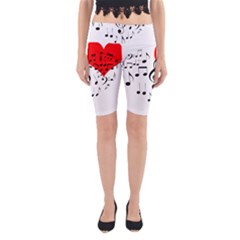 Singing Heart Yoga Cropped Leggings by FunnyCow