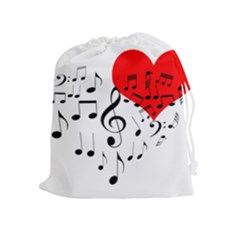 Singing Heart Drawstring Pouches (extra Large) by FunnyCow