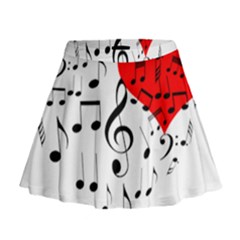 Singing Heart Mini Flare Skirt