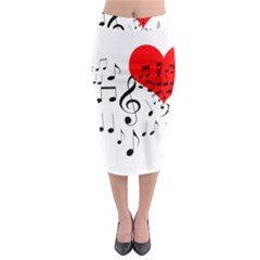 Singing Heart Midi Pencil Skirt