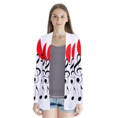 Singing Heart Drape Collar Cardigan