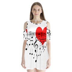 Singing Heart Shoulder Cutout Velvet One Piece by FunnyCow