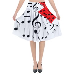 Singing Heart Flared Midi Skirt