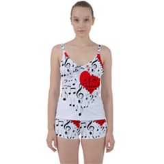 Singing Heart Tie Front Two Piece Tankini