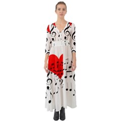 Singing Heart Button Up Boho Maxi Dress