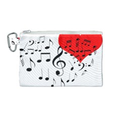 Singing Heart Canvas Cosmetic Bag (medium) by FunnyCow