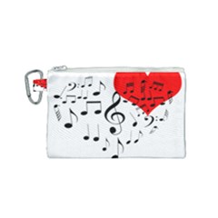 Singing Heart Canvas Cosmetic Bag (Small)