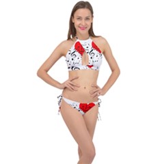 Singing Heart Cross Front Halter Bikini Set