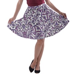 Colorful Intricate Tribal Pattern A-line Skater Skirt