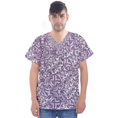 Colorful Intricate Tribal Pattern Men s V-Neck Scrub Top