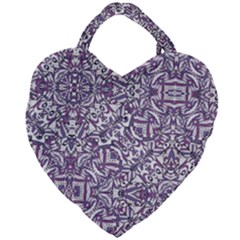 Colorful Intricate Tribal Pattern Giant Heart Shaped Tote
