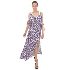 Colorful Intricate Tribal Pattern Maxi Chiffon Cover Up Dress