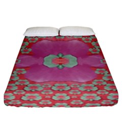 Fantasy Flowers In Everything That Is Around Us In A Free Environment Fitted Sheet (king Size) by pepitasart