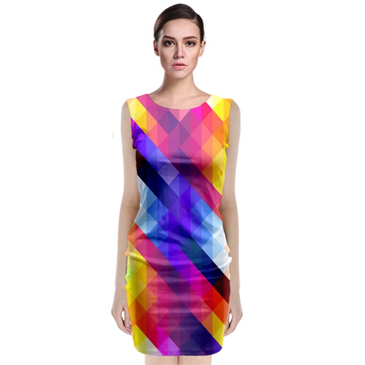 Abstract Background Colorful Pattern Classic Sleeveless Midi Dress