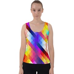 Abstract Background Colorful Pattern Velvet Tank Top