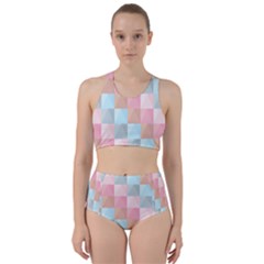 Abstract Pattern Background Pastel Racer Back Bikini Set