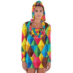 Background Colorful Abstract Long Sleeve Hooded T-shirt