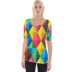 Background Colorful Abstract Wide Neckline Tee