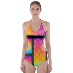 Background Colorful Abstract Cut-out One Piece Swimsuit by Nexatart