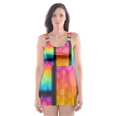 Background Colorful Abstract Skater Dress Swimsuit by Nexatart