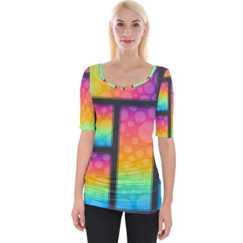 Background Colorful Abstract Wide Neckline Tee by Nexatart