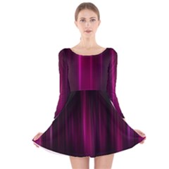 Theater Cinema Curtain Stripes Long Sleeve Velvet Skater Dress