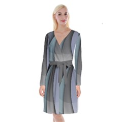 Abstract Background Abstraction Long Sleeve Velvet Front Wrap Dress
