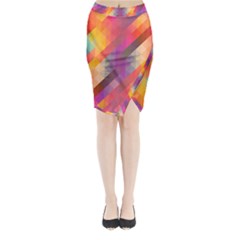 Abstract Background Colorful Pattern Midi Wrap Pencil Skirt