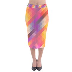 Abstract Background Colorful Pattern Velvet Midi Pencil Skirt