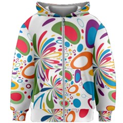 Light Circle Background Points Kids Zipper Hoodie Without Drawstring