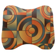 Background Abstract Orange Blue Velour Head Support Cushion by Nexatart