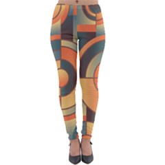 Background Abstract Orange Blue Lightweight Velour Leggings