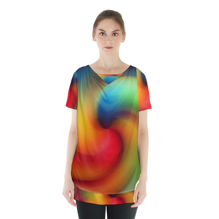 Abstract Spiral Art Creativity Skirt Hem Sports Top